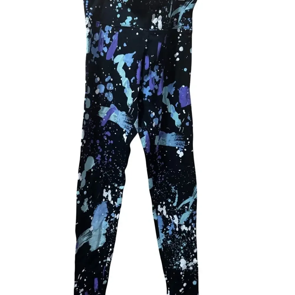 Justice Black and Purple Splatter Leggings ❤️